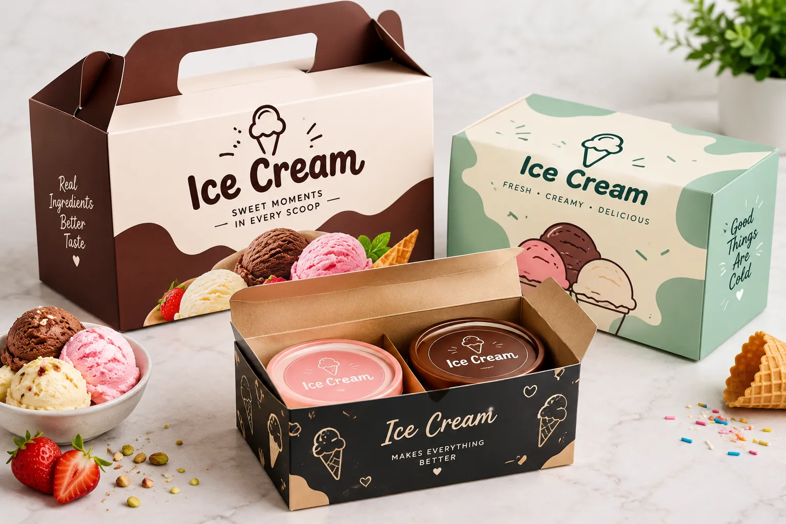 Custom Ice Cream Packaging Boxes for Attractive Presentation